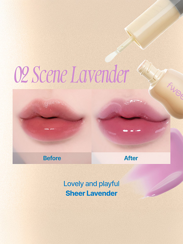 fwee 3D Changing gloss sjaj za usne 2 Scene Lavender 5.6g