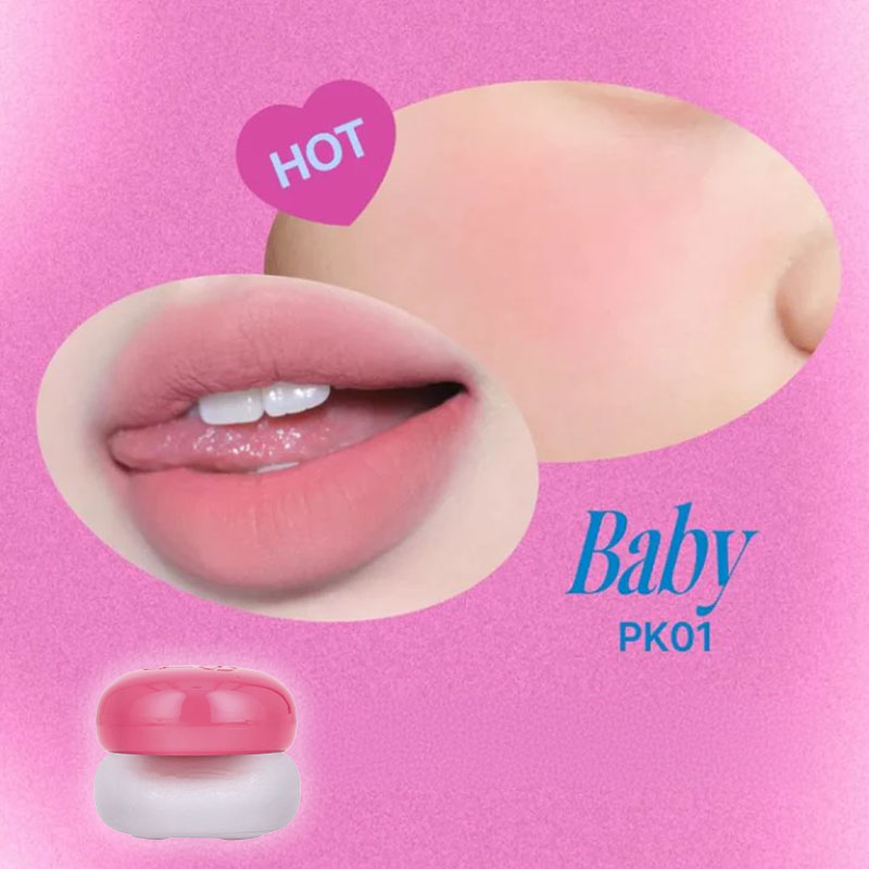 fwee Lip&Cheek Blurry Pudding Pot PK01 Baby rumenilo/ruž za usne 5g