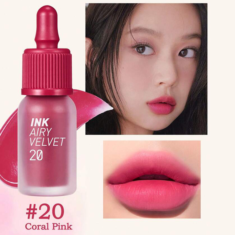 Peripera Ink Airy Velvet tečni ruž za usne br.020 Beautiful Coral Pink 4g